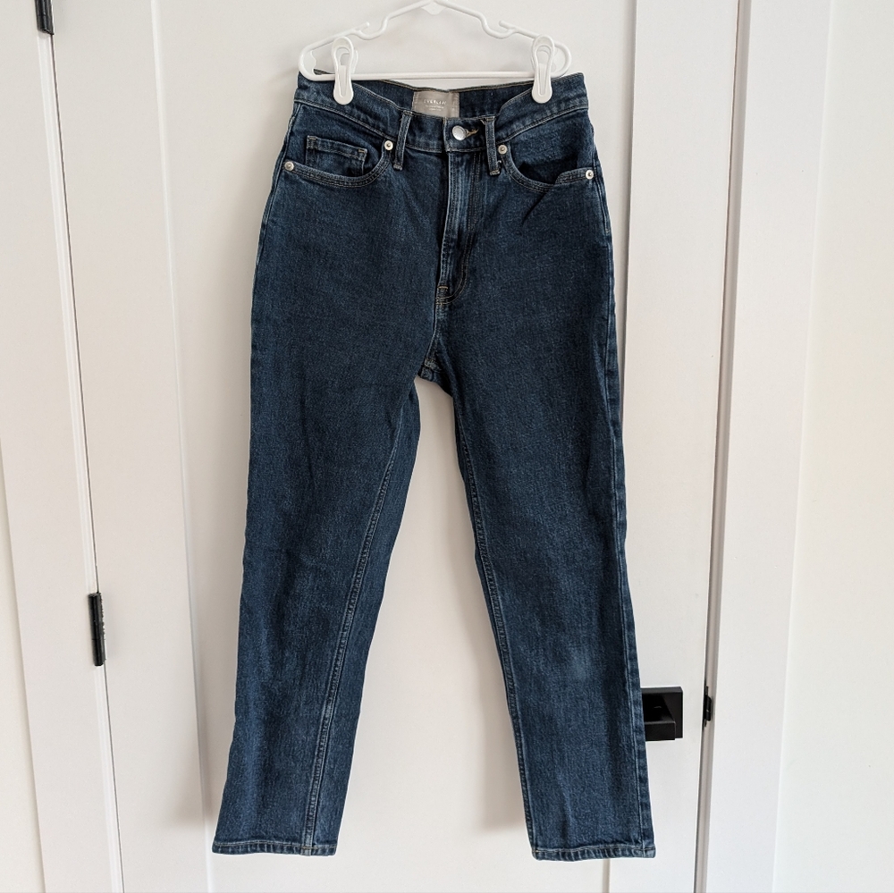 Bestselling Everlane Original Cheeky Jean Organic Cotton Size 26 Crop Dark Wash